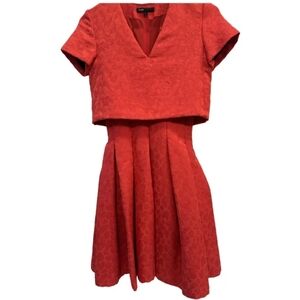 NWT Maje Designer Rouge Jaquard  Skirt Dress  Size 3 (XS)